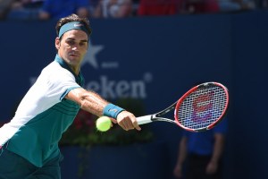 September 5, 2015 - Roger Federer in action in a men's singles third-round match against Philipp Kohlschreiber during the 2015 US Open at the USTA Billie Jean King National Tennis Center in Flushing, NY. (USTA/Pete Staples)